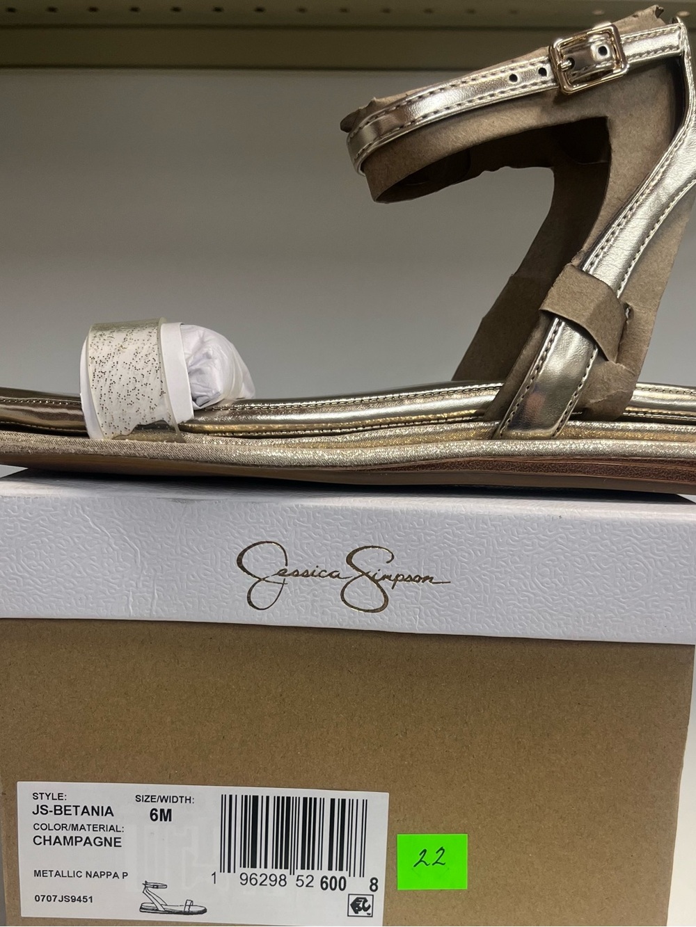 Jessica Simpson Champagne Metallic Ankle-Strap Sandals
